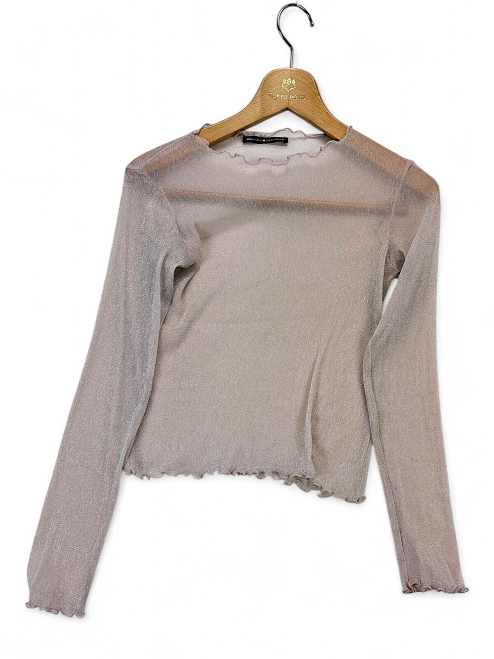 Brandy Melville Sheer Pink Mesh Long Sleeve Top OS